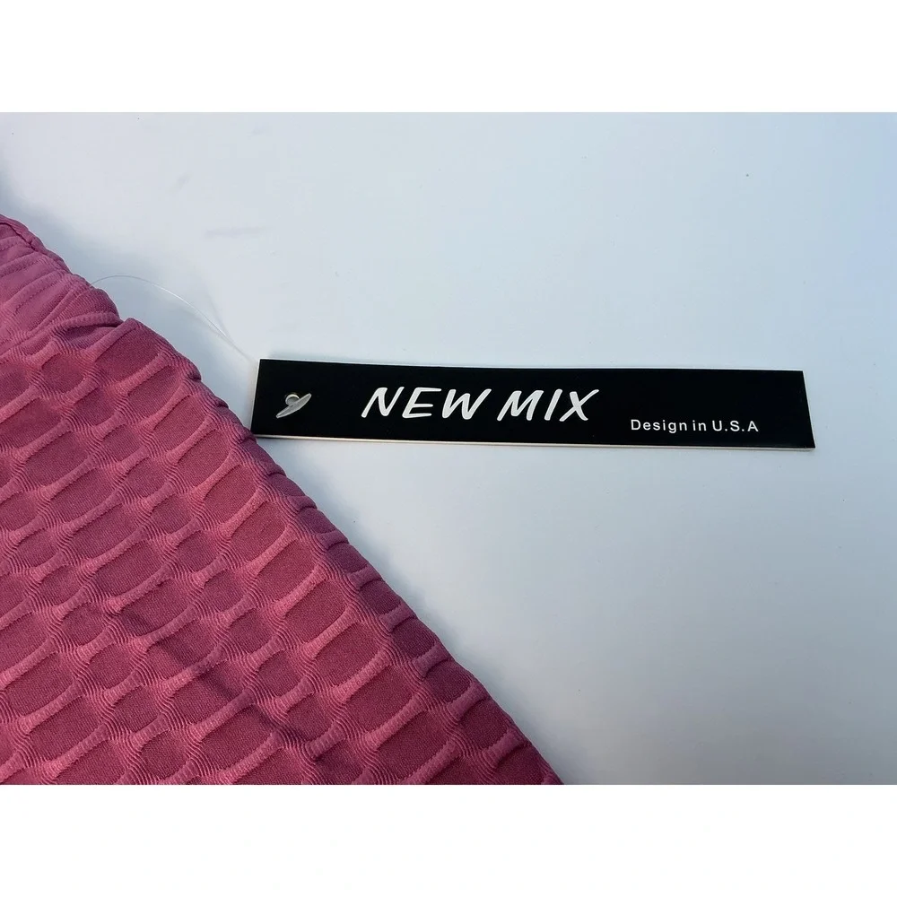 NEW MIX Mauve Honeycomb Textured Workout Tank Top &‎ Biker Shorts Set Size S/M